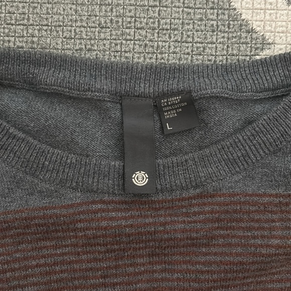 Large grey red and blue long sleeve Striped Element Sweater - Picture 3 of 3